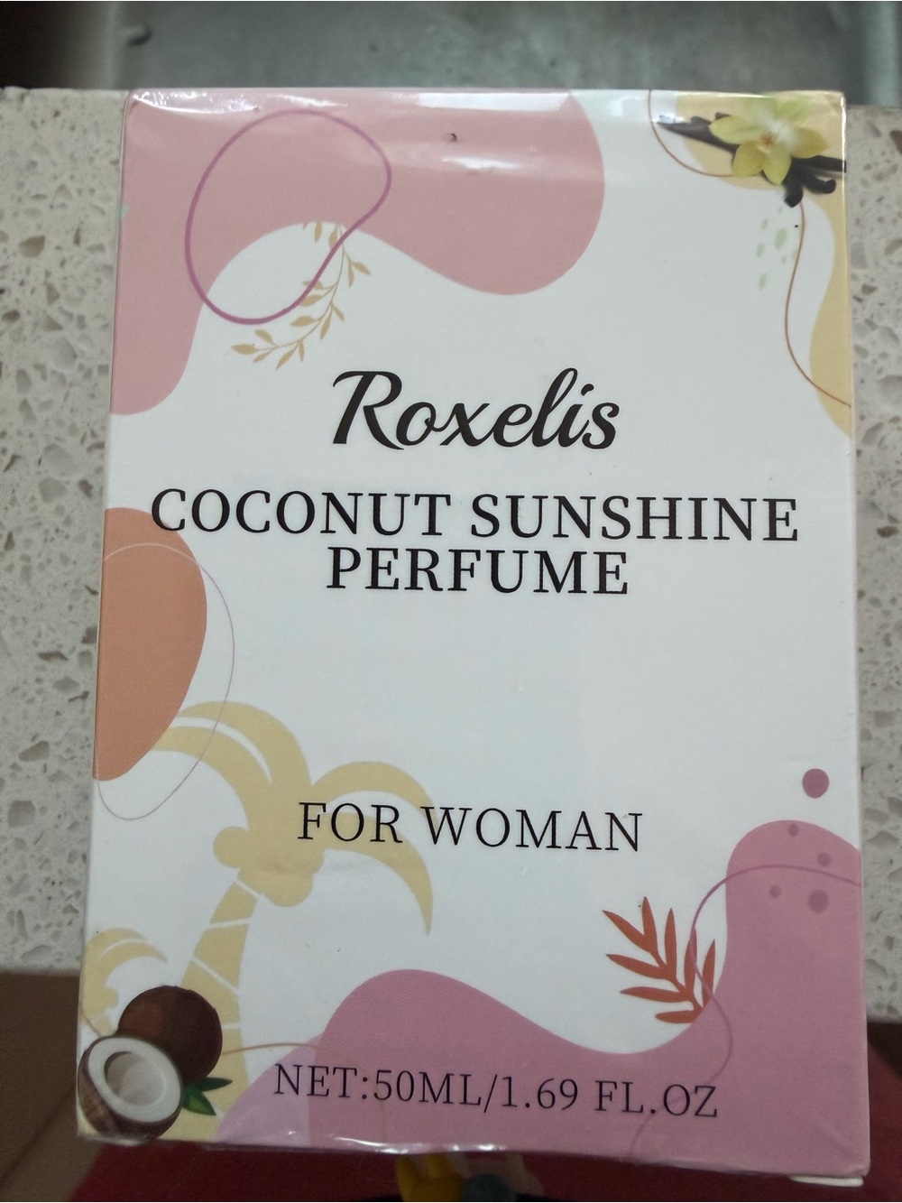 Roxelis Coconut Sunshine Perfume - Pink & Cream Packaging 1.69Fl.Oz. New